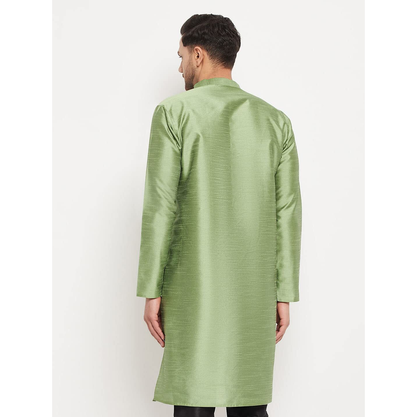 VASTRAMAY Men's Cotton Silk Blend Kurta-New Mint Green