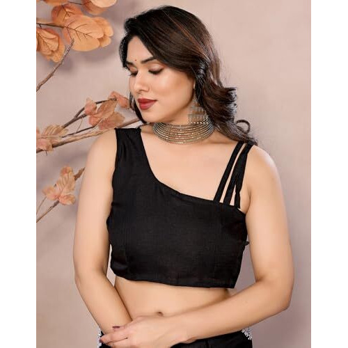 Yashika Women's Floral Embroidered Kota Doria Work Saree With Unstitched Blouse Material (AZ-YS-P1-MEGHNA BLACK)