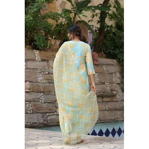 ANNI DESIGNER Women's Cotton Blend Straight Printed Kurta with Pant & Dupatta (Sohini Pista-BFD_XL_Pista_X-Large)