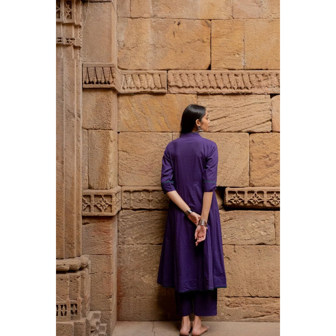 ANNI DESIGNER Women's Rayon Blend Solid Anarkali Kurta with Pant & Dupatta (BHAGVATH BEGANI_XL_Begani_X-Large)
