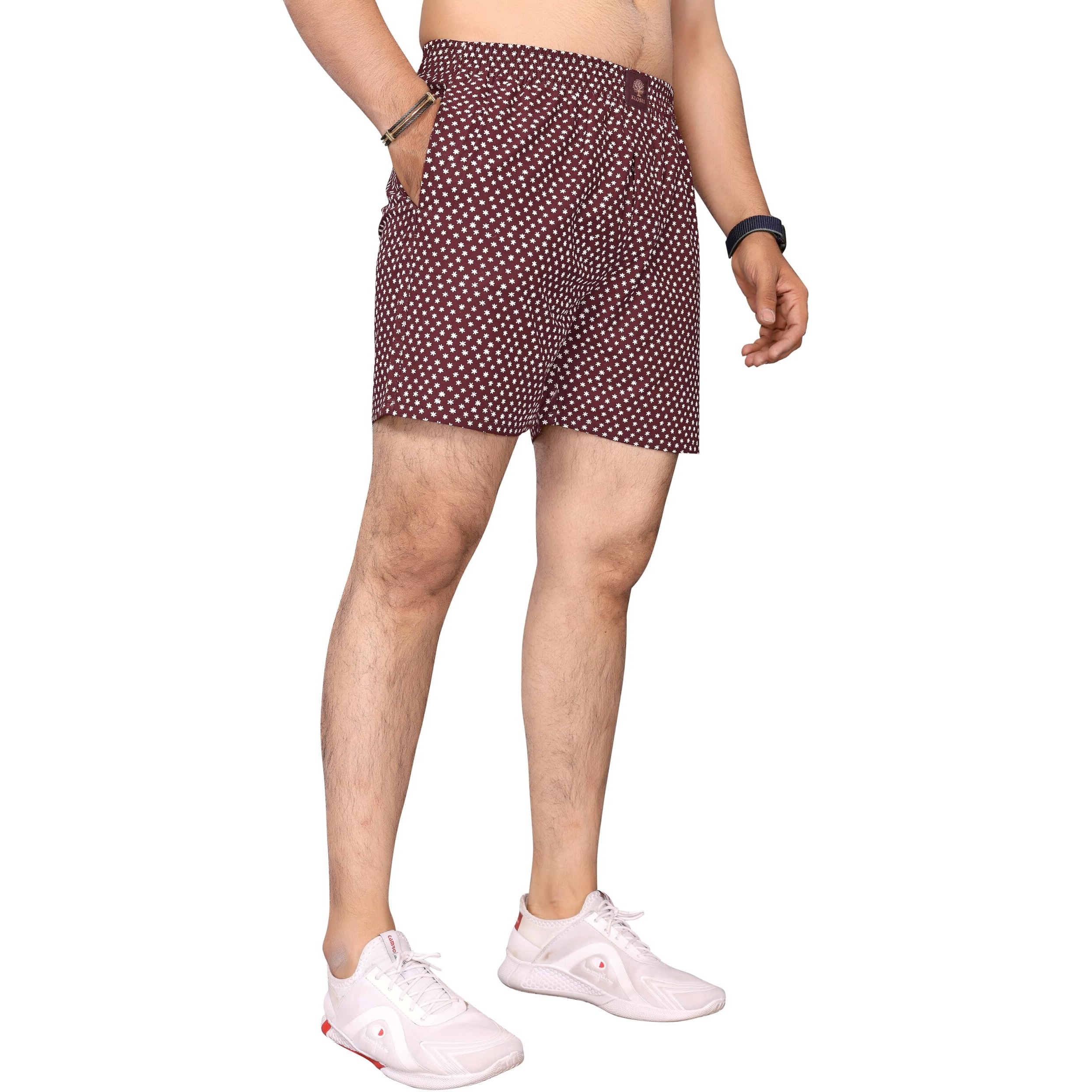KLOSIA Men's Cotton Printed Regular Boxer Shorts