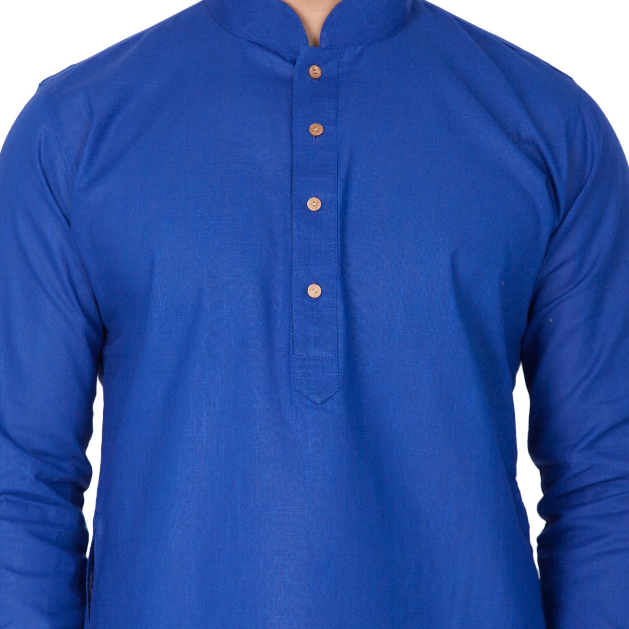 VASTRAMAY Men's Cotton Linen Kurta, Solid Design, Comfortable Fit for Casual, Ideal for Weddings, Parties, and Celebrations
