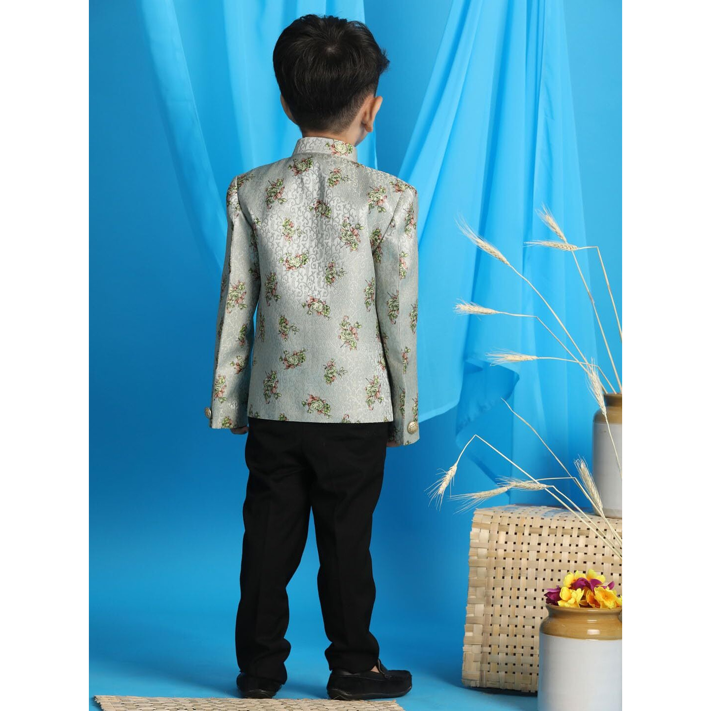 VASTRAMAY Boys' Green Floral Jodhpuri_VASBJP013GN_26