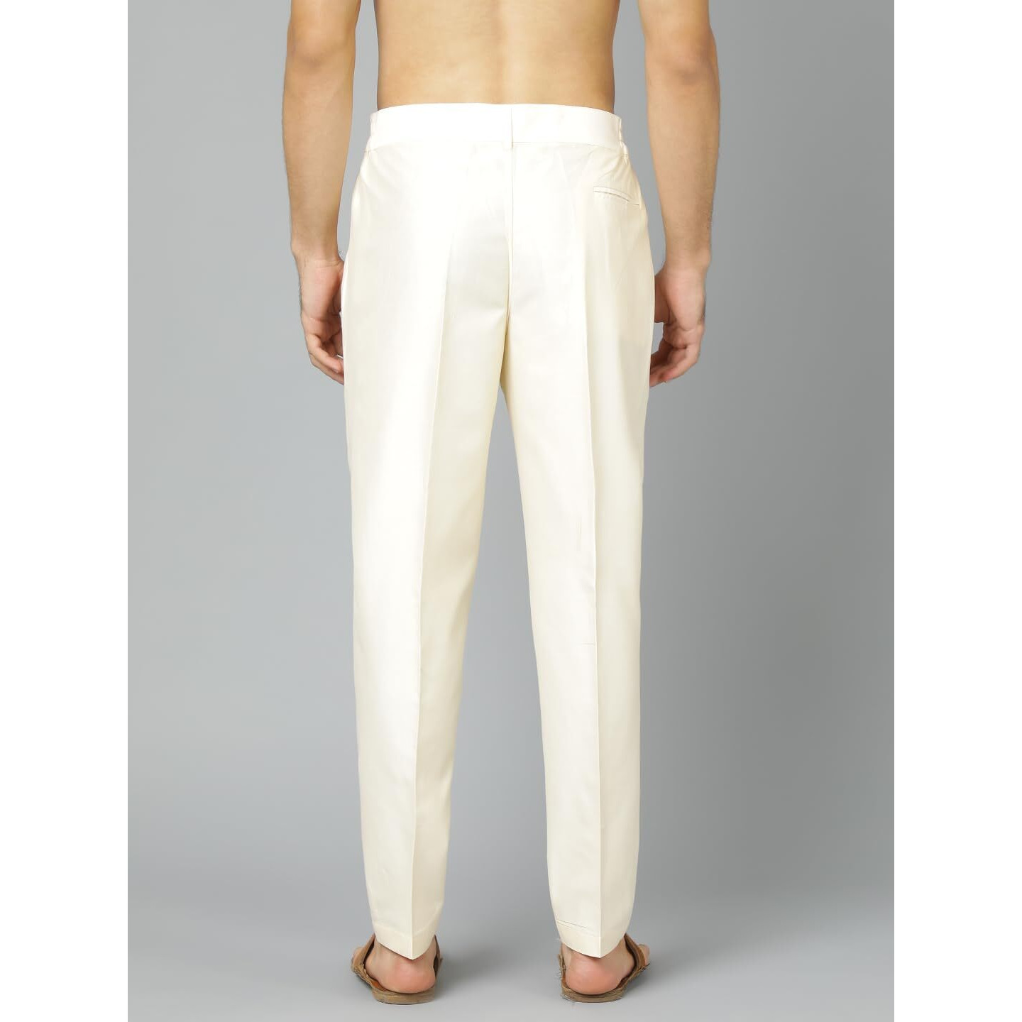 VASTRAMAY Men's Cream Viscose Pant Style Pyjama | Viscose Pant Style Pyjama For Men