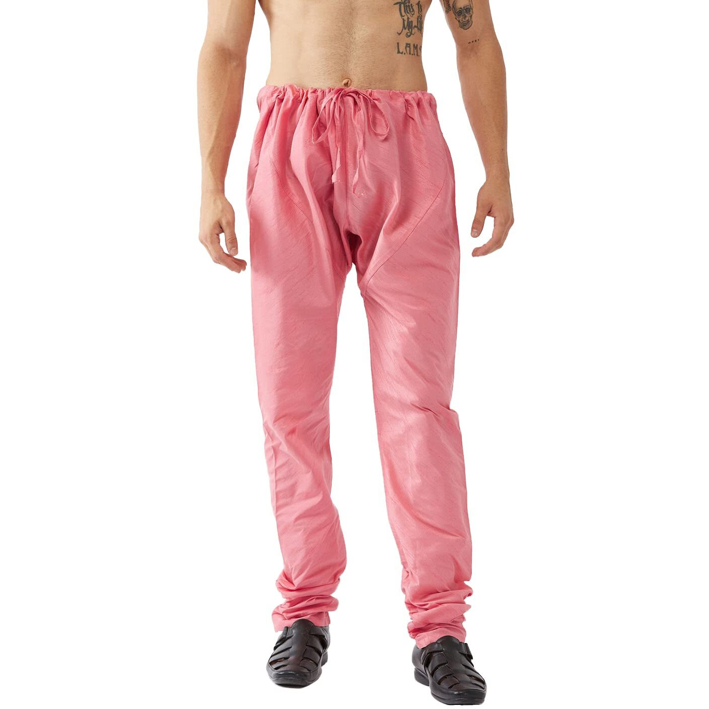 VASTRAMAY Men's Pink Silk Blend Pyjama-VASMPPN_42