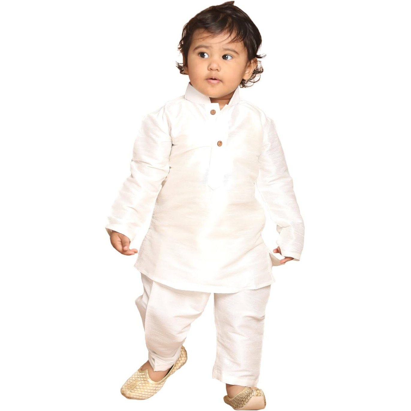 VASTRAMAY Infant Boys White Silk Blend Kurta Pyjama Set_VSHISBKWH001nPDWH_14