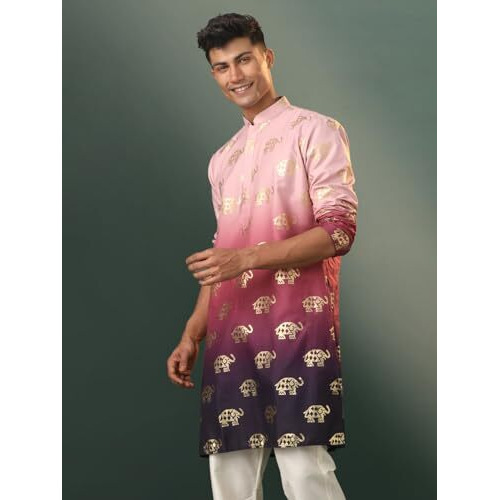 VASTRAMAY Men's Purple Rayon Kurta_VASMK290_42