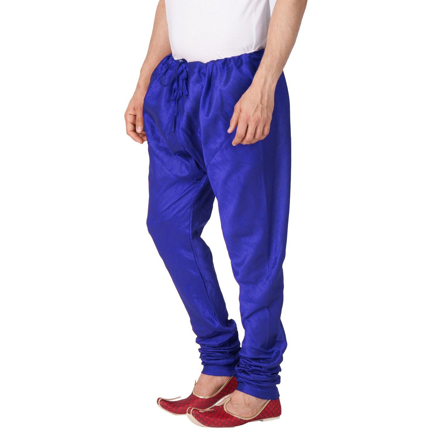 VASTRAMAY Men Cotton Silk Churidar Pyjama (Royal Blue_VASMPBU_40)