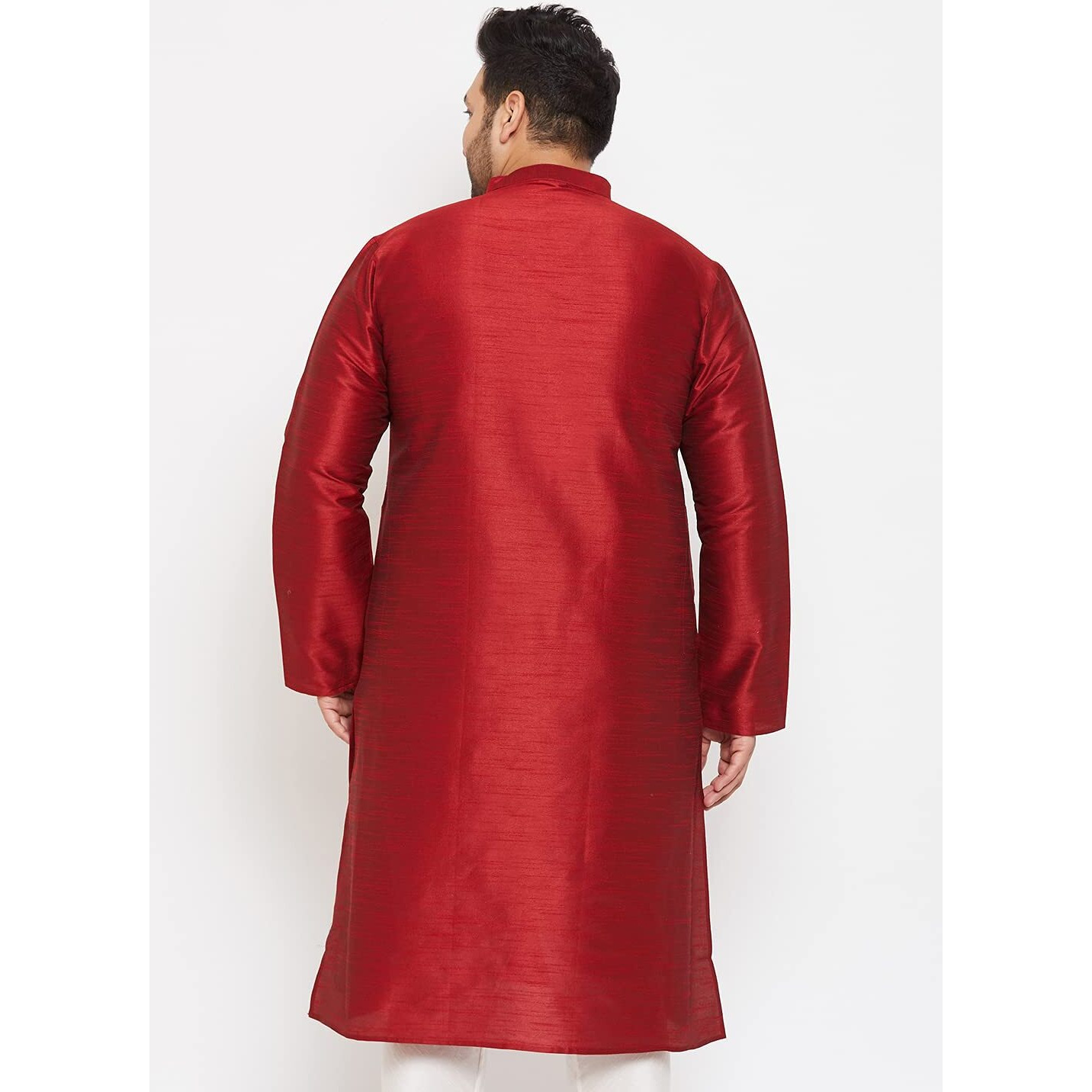 VASTRAMAY Men's Maroon Cotton Silk Blend Kurta and Pyjama Set_VASMKMA001nPCR_36