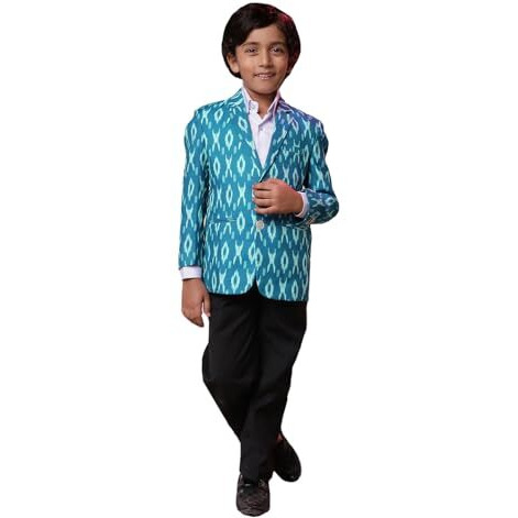 VASTRAMAY Boys' Turquoise Blazer_VASBCT009TQ_34