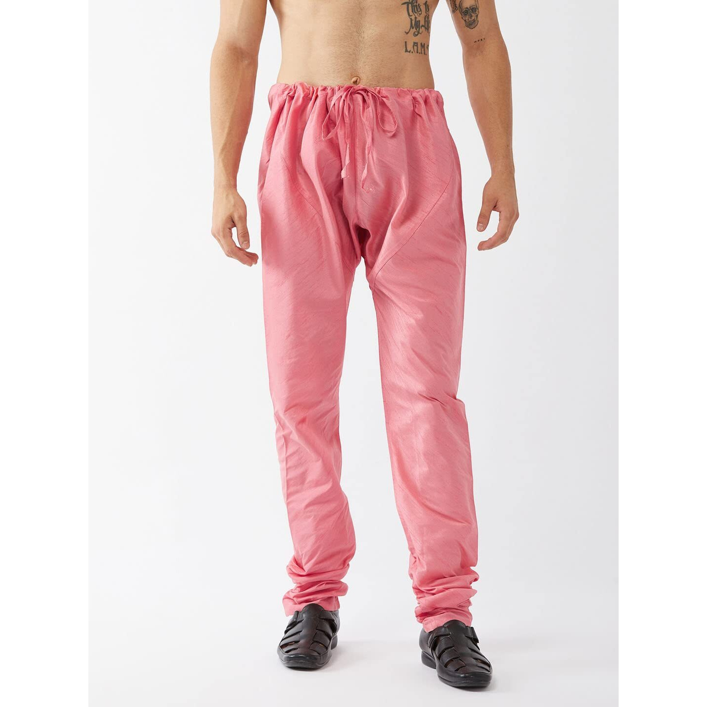 VASTRAMAY Men's Pink Silk Blend Pyjama-VASMPPN_44