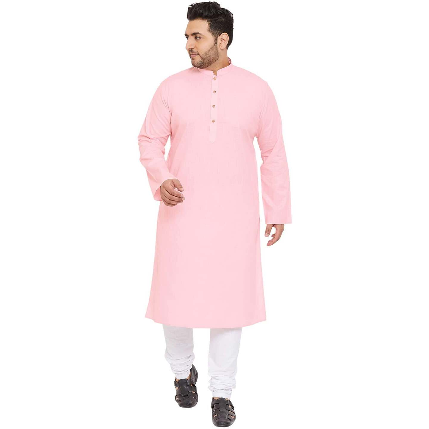 VASTRAMAY Plus Size Men's Aqua Blue Silk Blend Kurta (VPlus SizeMK001AQ_44)