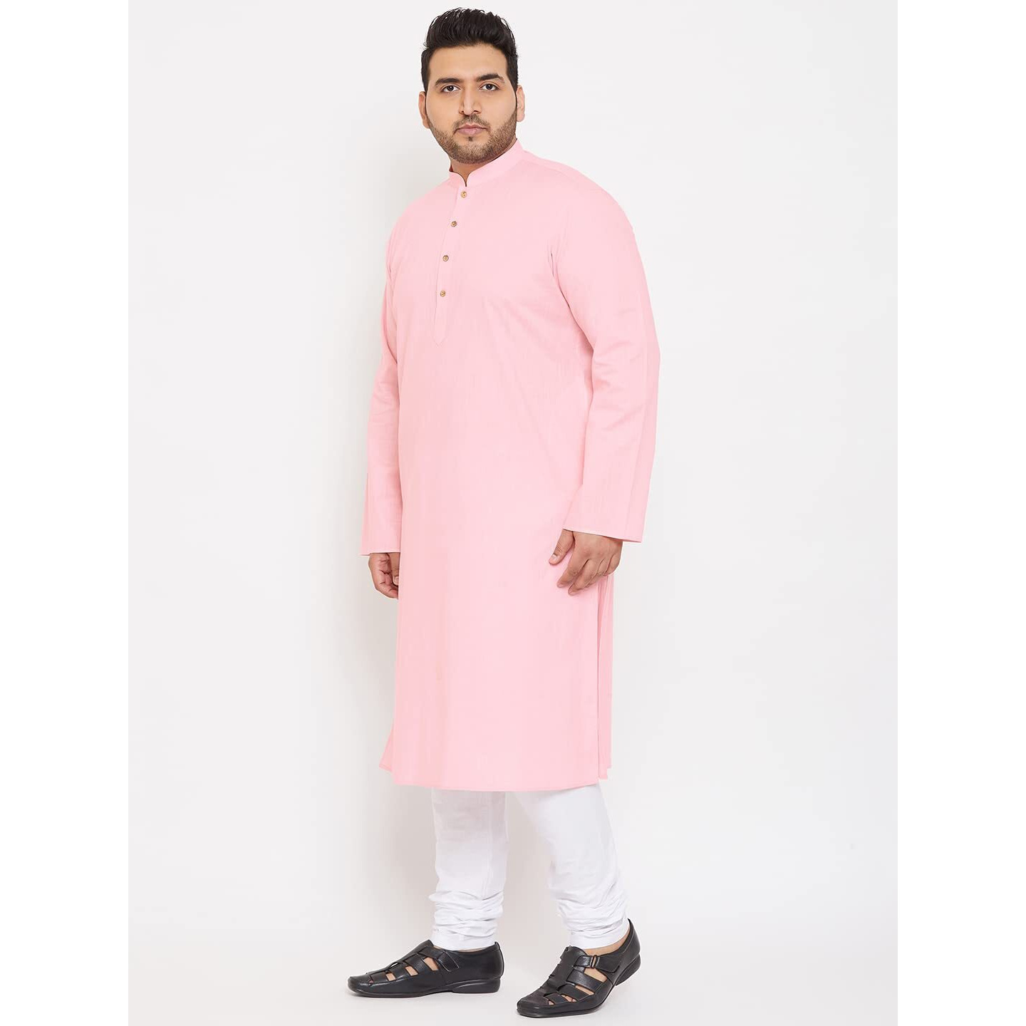 VASTRAMAY Plus Size Men's Aqua Blue Silk Blend Kurta (VPlus SizeMK001AQ_44)