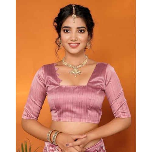 Yashika Women's Art Silk Printed with Tassels Unstitched Blouse Material Stylish Party Casual Wear Traditional Trendy Saree (AZ-YS-P1-SUMITRA-Parent_Peach)