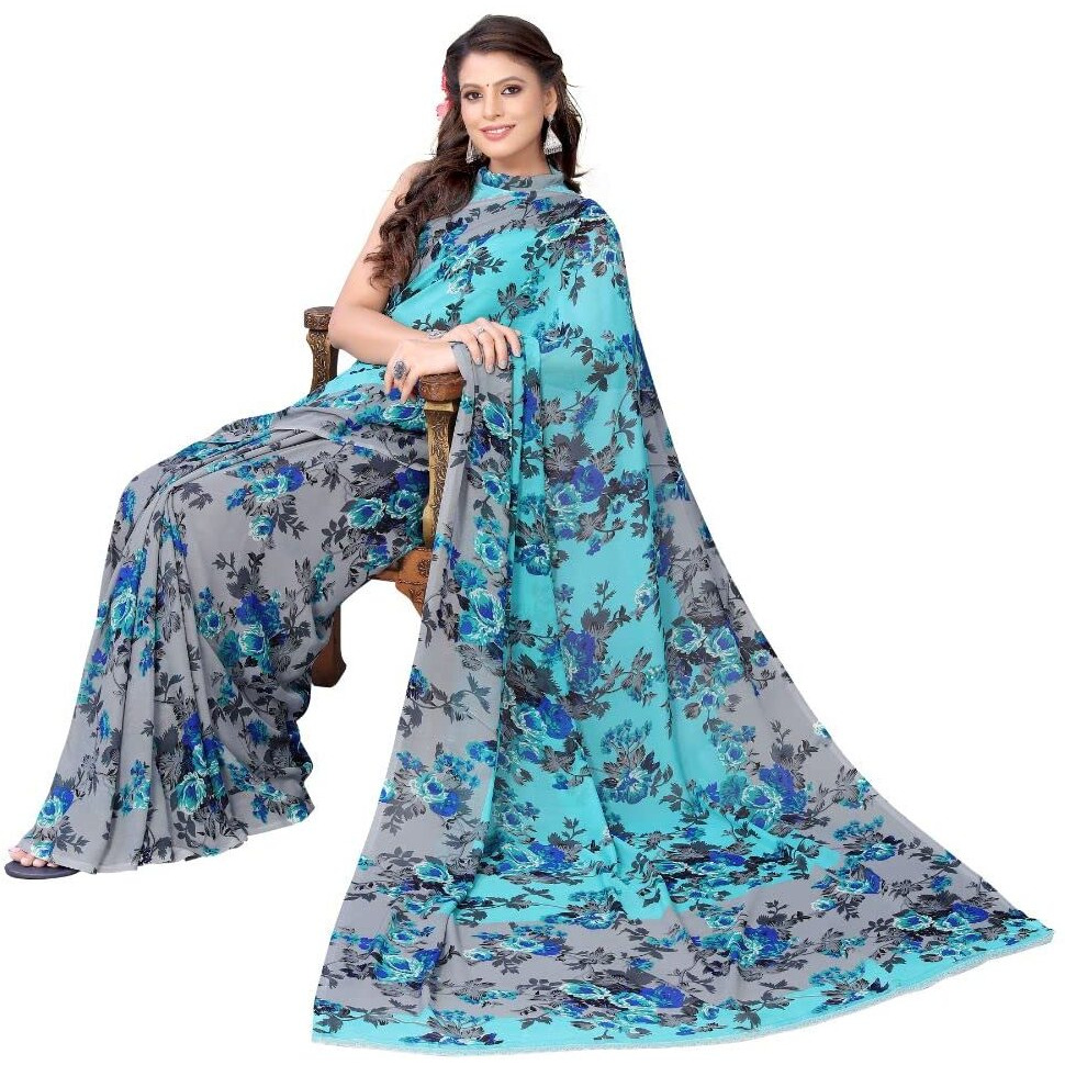 Yashika Women's Jacquard Georgette Saree (HEMAXI RAMA_W