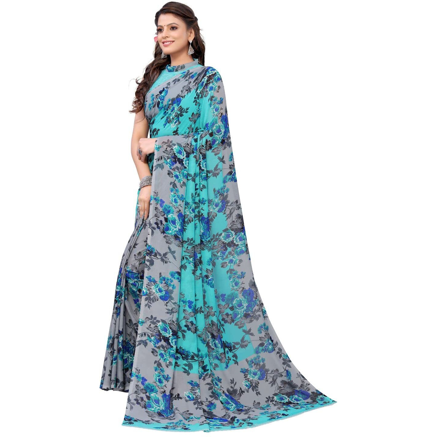 Yashika Women's Jacquard Georgette Saree (HEMAXI RAMA_W