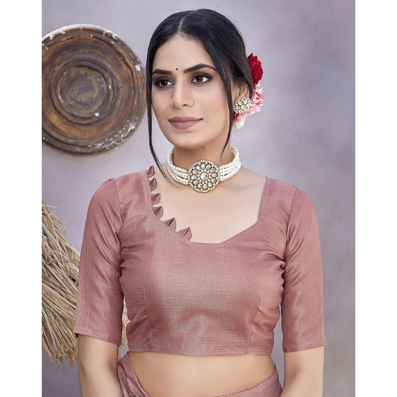 Yashika Women's Art Silk Saree Printed Saree With Unstitched Blouse Material - Suitable For All Indian Occasions and Festivals (AZ-YS-OG-AIR PEACH)