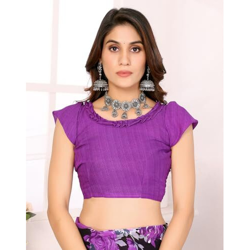 Yashika Women's Woven Latest Georgette Saree with Unstitched Blouse Material-Suitable for Party, Festival and Wedding (AZ-YS-P1-FLORAL-ZEEL-Parent_Violet)
