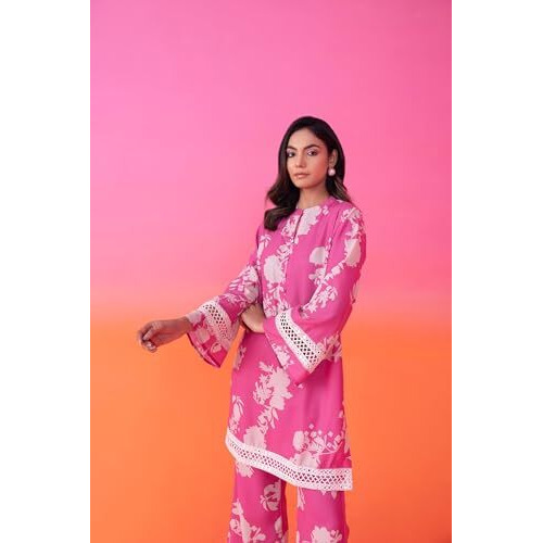 Yashika Women's Regular Cotton Blend Floral Printed Kurta Plazzo Set with Dupatta Suitable for Every Indian Occasion (AZ-YS-OG-KS2173-Parent_Pink