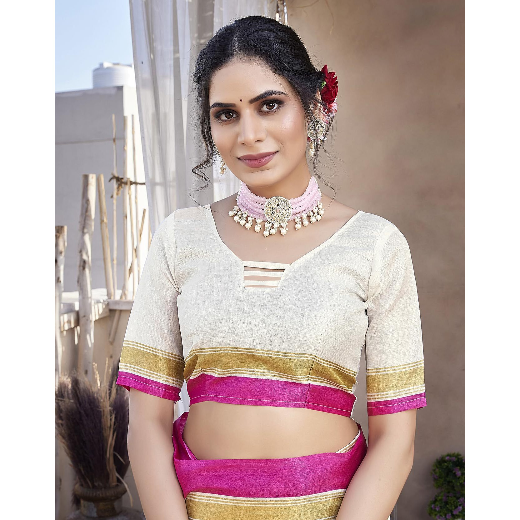 Yashika Women's Art Silk Saree Printed Saree With Unstitched Blouse Material - Suitable For All Indian Occasions and Festivals (AZ-YS-OG-KALAMKARI 11 PINK)