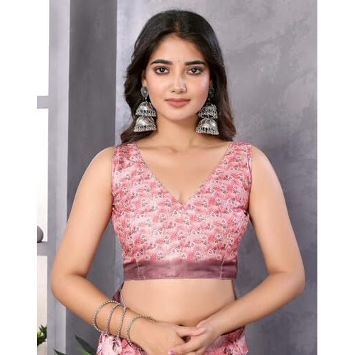 Yashika Women's Digital Print Art Silk Cotton Saree with Tassels and Golden Border - Lightweight and Elegant Ethnic Wear for Festive and Casual Occasions (AZ-YS-P1-PUSHPA 11)