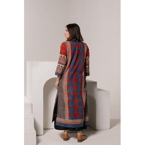 ANNI DESIGNER Women's Rayon Viscose Printed Straight Kurta (BHAVA Multi_L_Multicolor_Large)