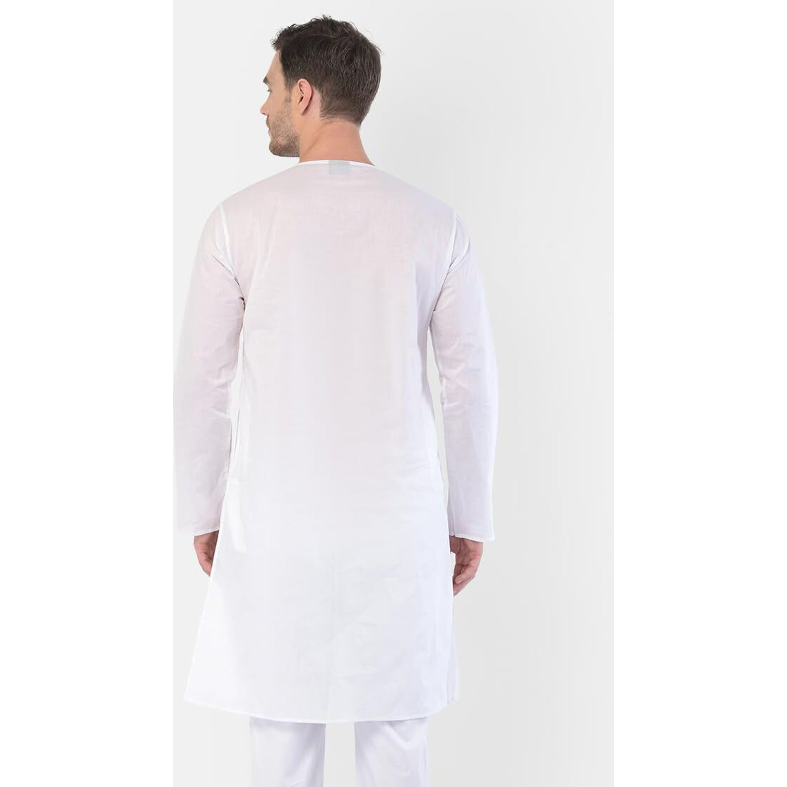 VASTRAMAY Men's White Cotton Addi Kurta_VASMK123_36
