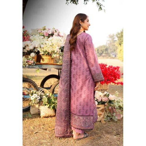 ANNI DESIGNER Women's Rayon Viscose Printed Straight Kurta with Pant & Dupatta (Pyaza Pink_XL_Pink_X-Large)