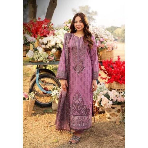 ANNI DESIGNER Women's Rayon Viscose Printed Straight Kurta with Pant & Dupatta (Pyaza Pink_XL_Pink_X-Large)