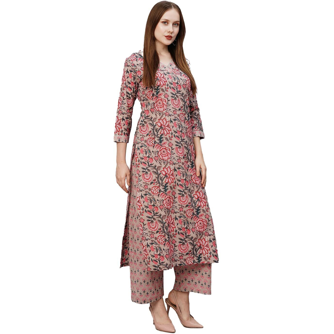 Wedani Cotton Digital Printed Kurta Set for Womens (in, Alpha, XS, Regular, Multi) Multicolour
