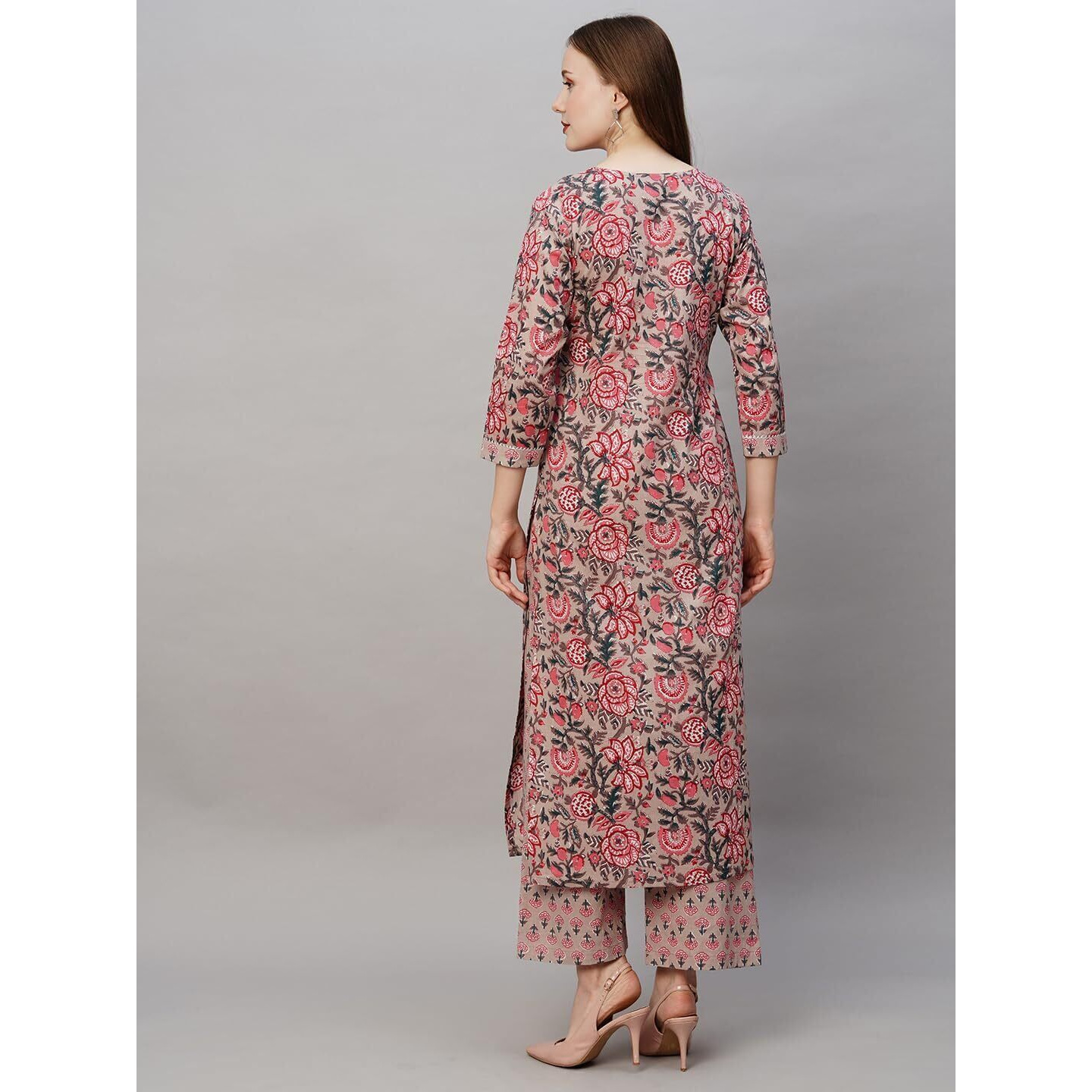 Wedani Cotton Digital Printed Kurta Set for Womens (in, Alpha, XS, Regular, Multi) Multicolour