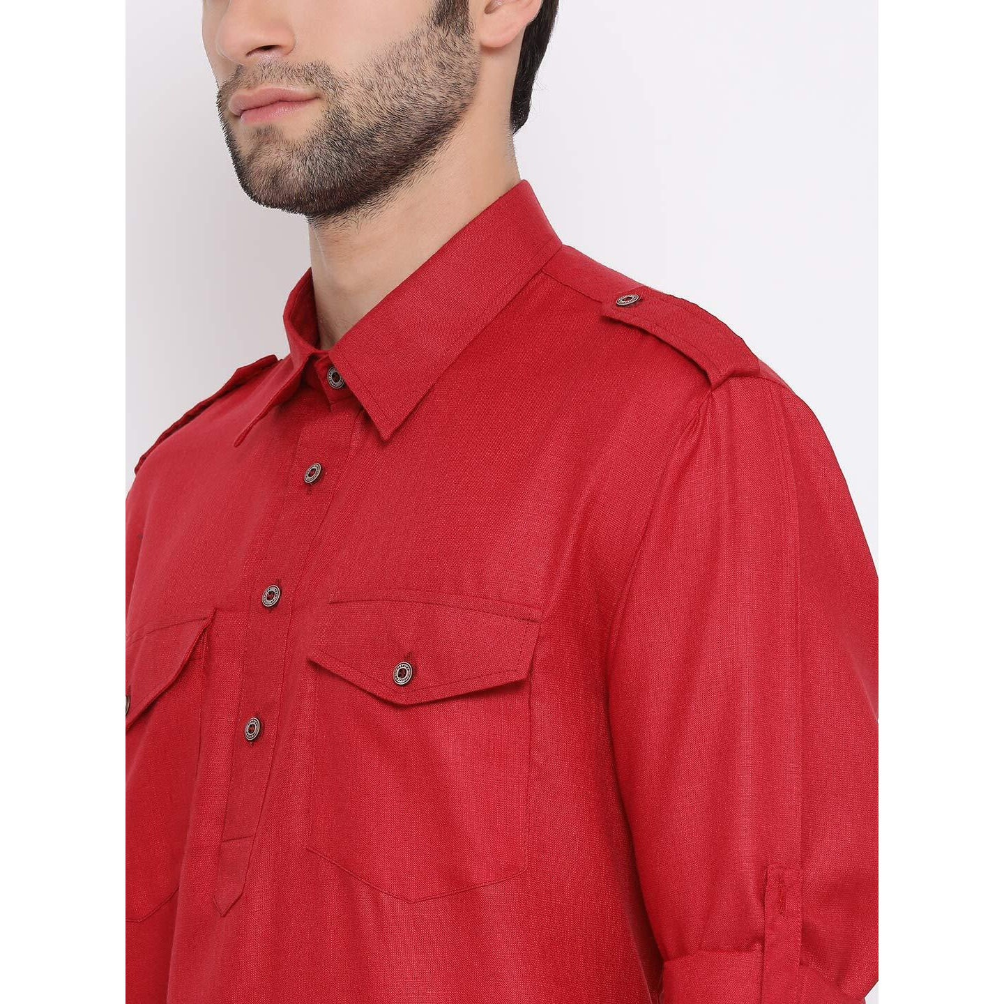 VASTRAMAY VM Mens Cotton Blend Mustard Kurta - Elegance for Festivals & Ethnic Events