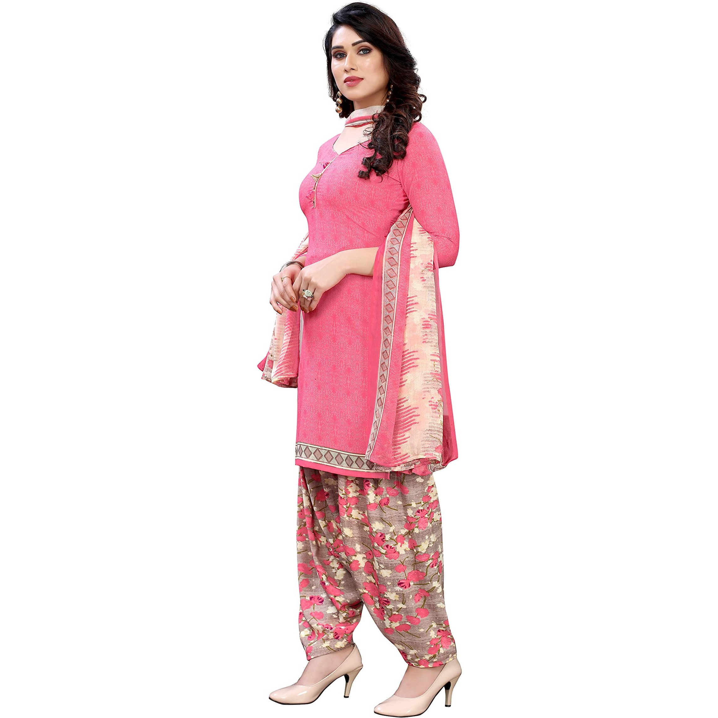 Yashika Women's Printed Unstiched Dress Material(SAMIRA PINK)