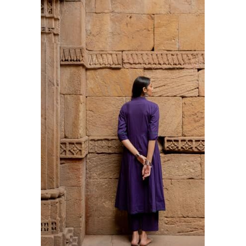 ANNI DESIGNER Women's Rayon Blend Solid Anarkali Kurta with Pant & Dupatta (BHAGVATH BEGANI_L_Begani_Large)