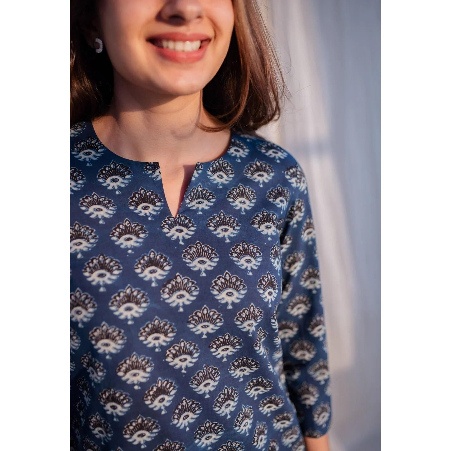 KLOSIA Women Printed Short Kurta (in, Alpha, 2XL, Grey)