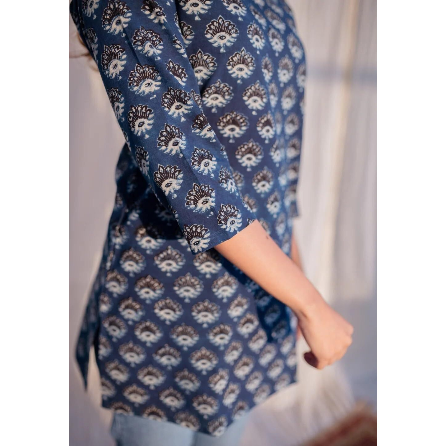KLOSIA Women Printed Short Kurta (in, Alpha, 2XL, Grey)