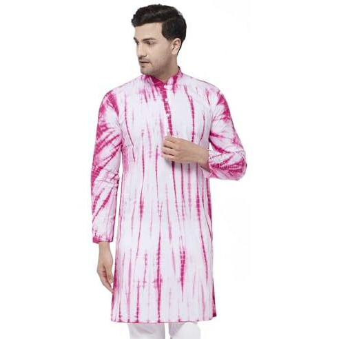 VASTRAMAY Men's Pink Pure Cotton Kurta_VASMK129PN_42