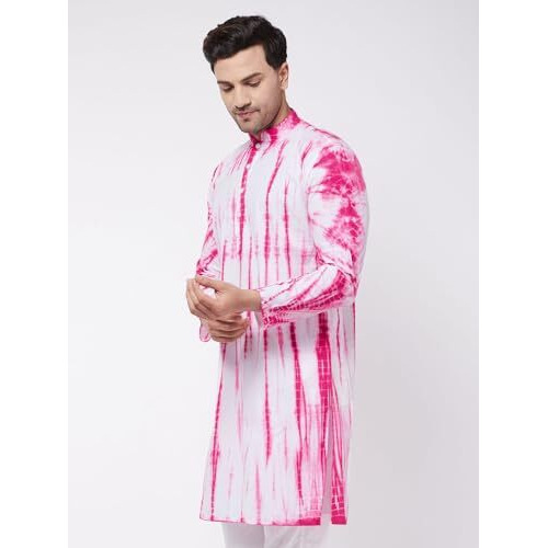 VASTRAMAY Men's Pink Pure Cotton Kurta_VASMK129PN_42