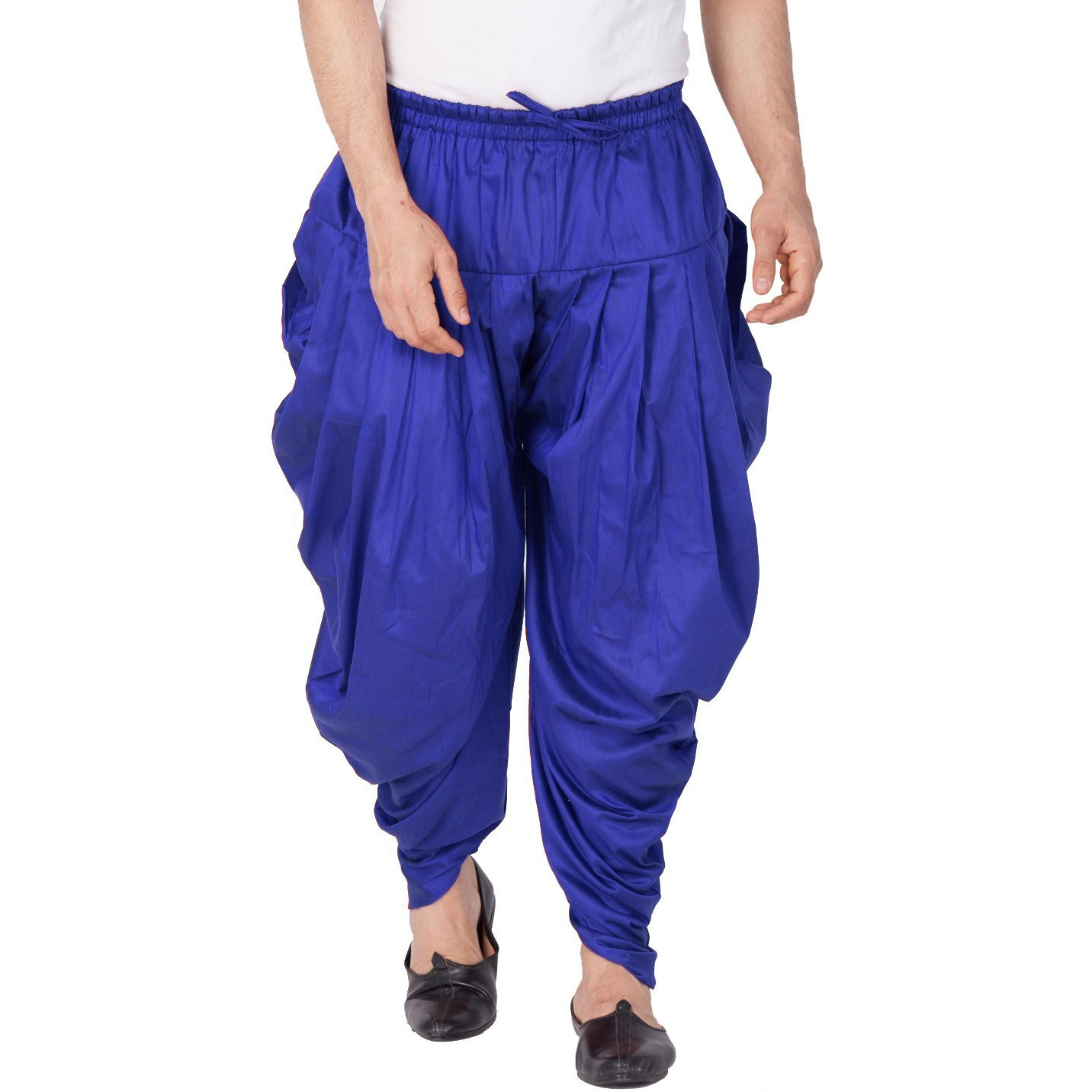 VASTRAMAY Mens Cotton Silk Dhoti (Blue_VASMCDBU_38)