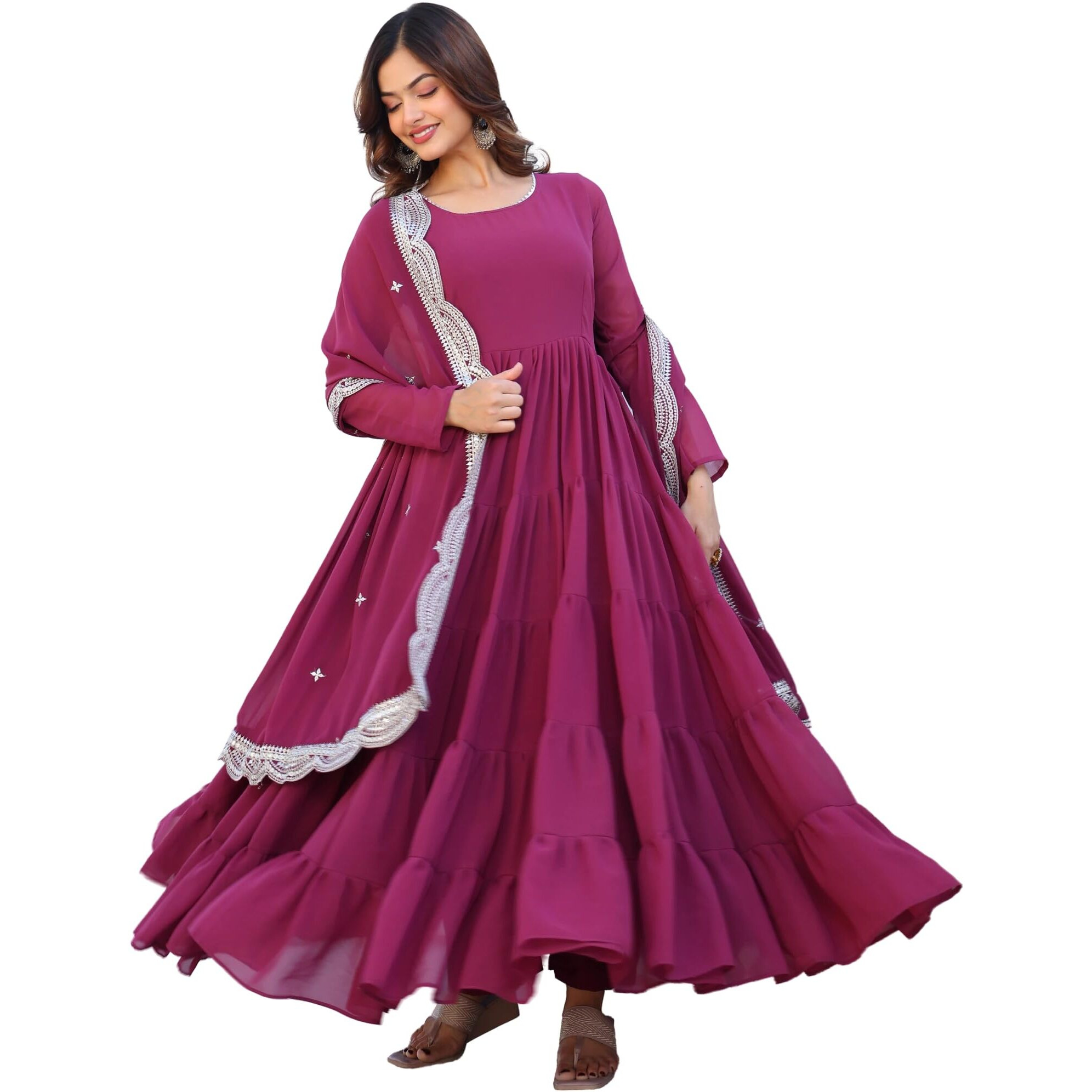 Wedani Georgette Sequins Work Anarkali Kurta Set for Women