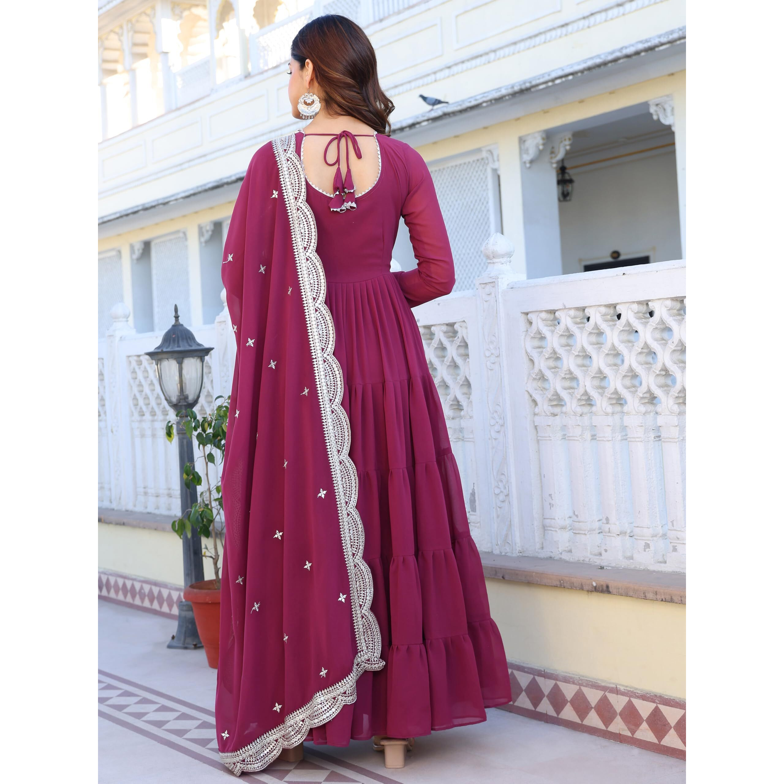 Wedani Georgette Sequins Work Anarkali Kurta Set for Women