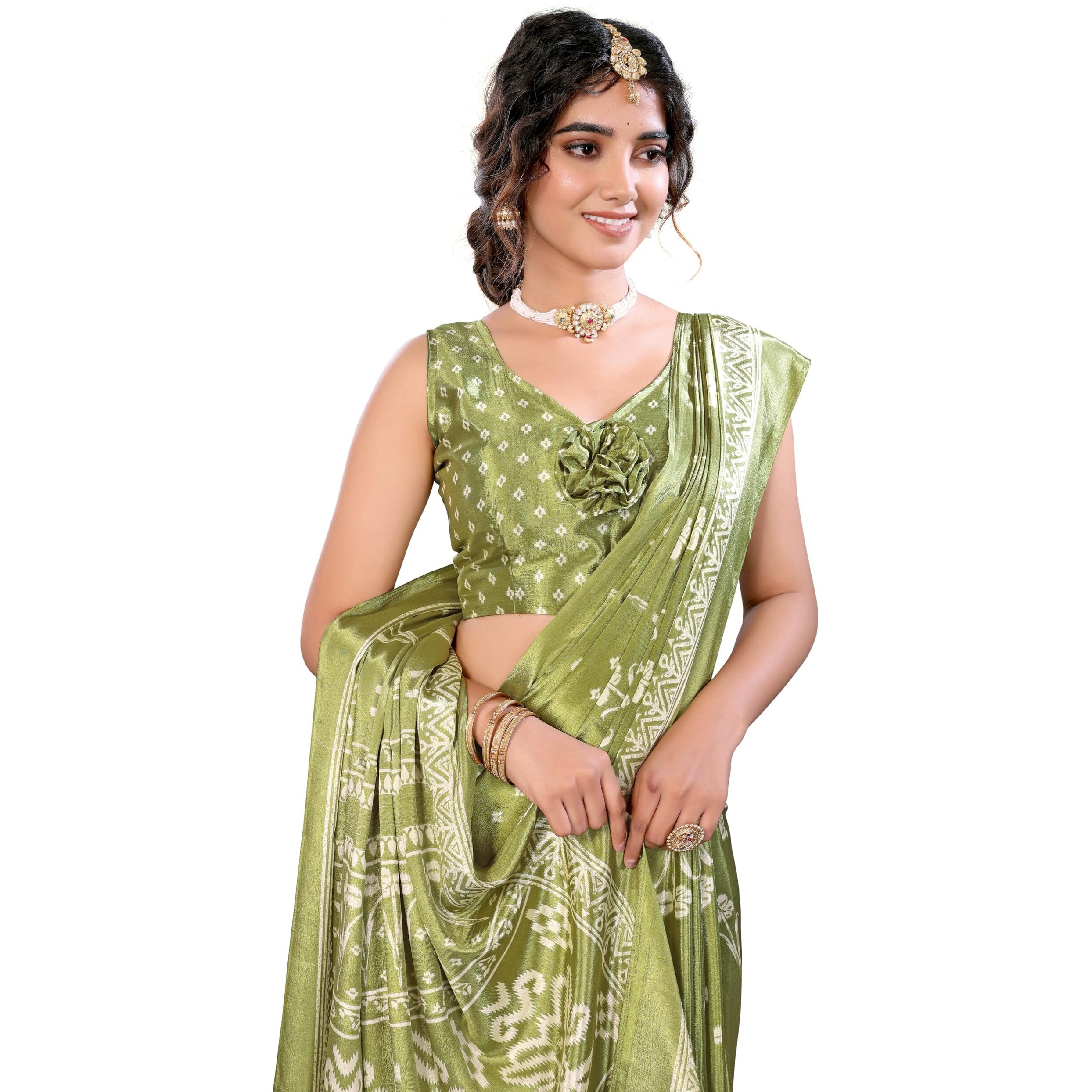 Yashika Women's Woven Latest Tussar Silk Saree with Lace and Blouse Material (AZ-YS-P3-RIZWANA-Parent_Pista)