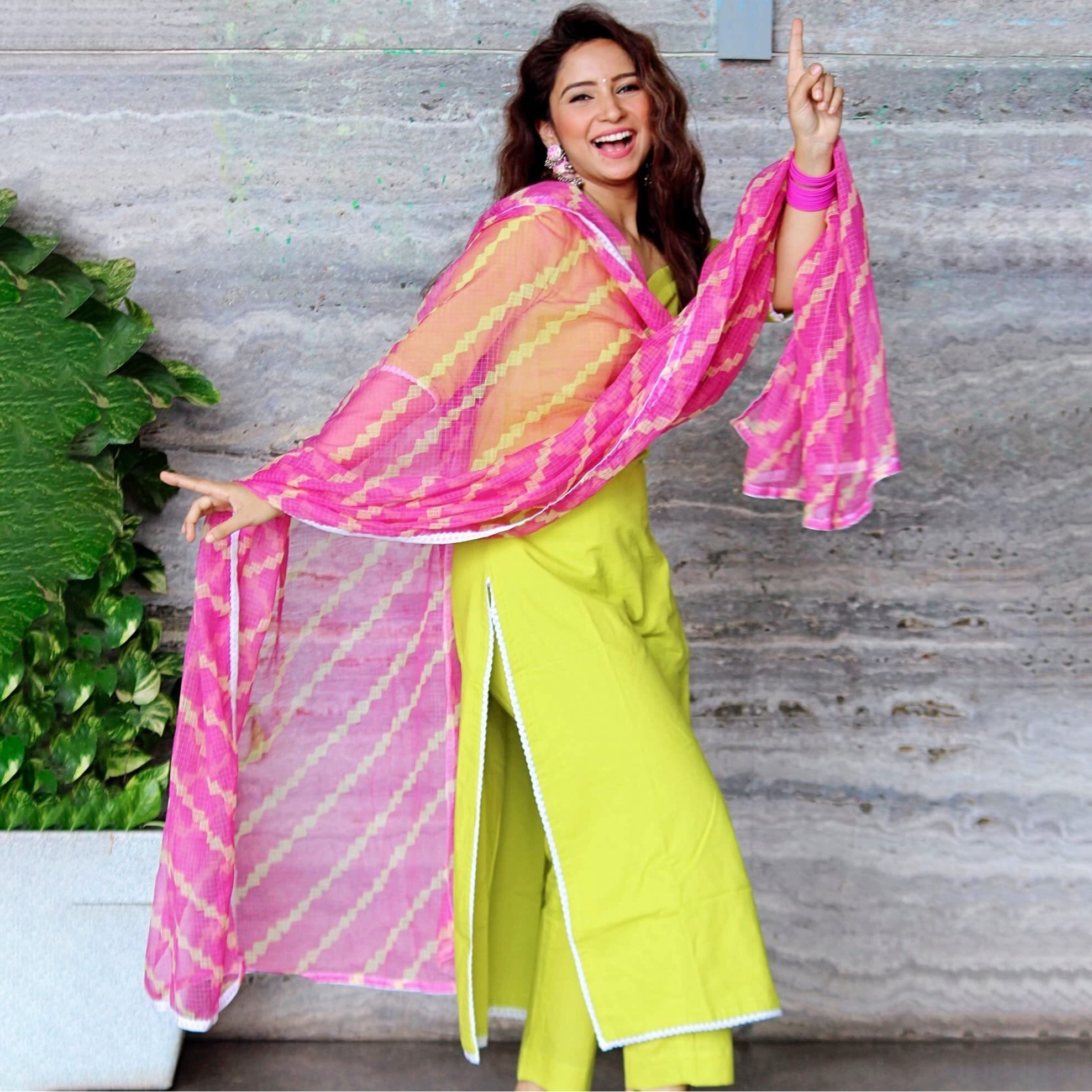 ANNI DESIGNER Women's Cotton Straight Kurta with Pant & Dupatta (KPTD-COT-10003-GREEN_L_Green_Large)