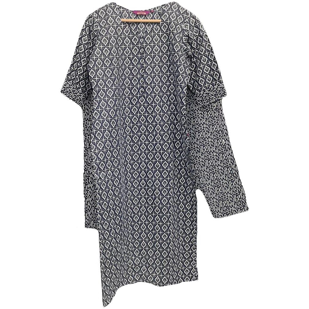 ANNI DESIGNER Women's Cotton Blend Printed Straight Kurta with Pant & Dupatta (Namah111 Multi_XL_Multicolor_X-Large)
