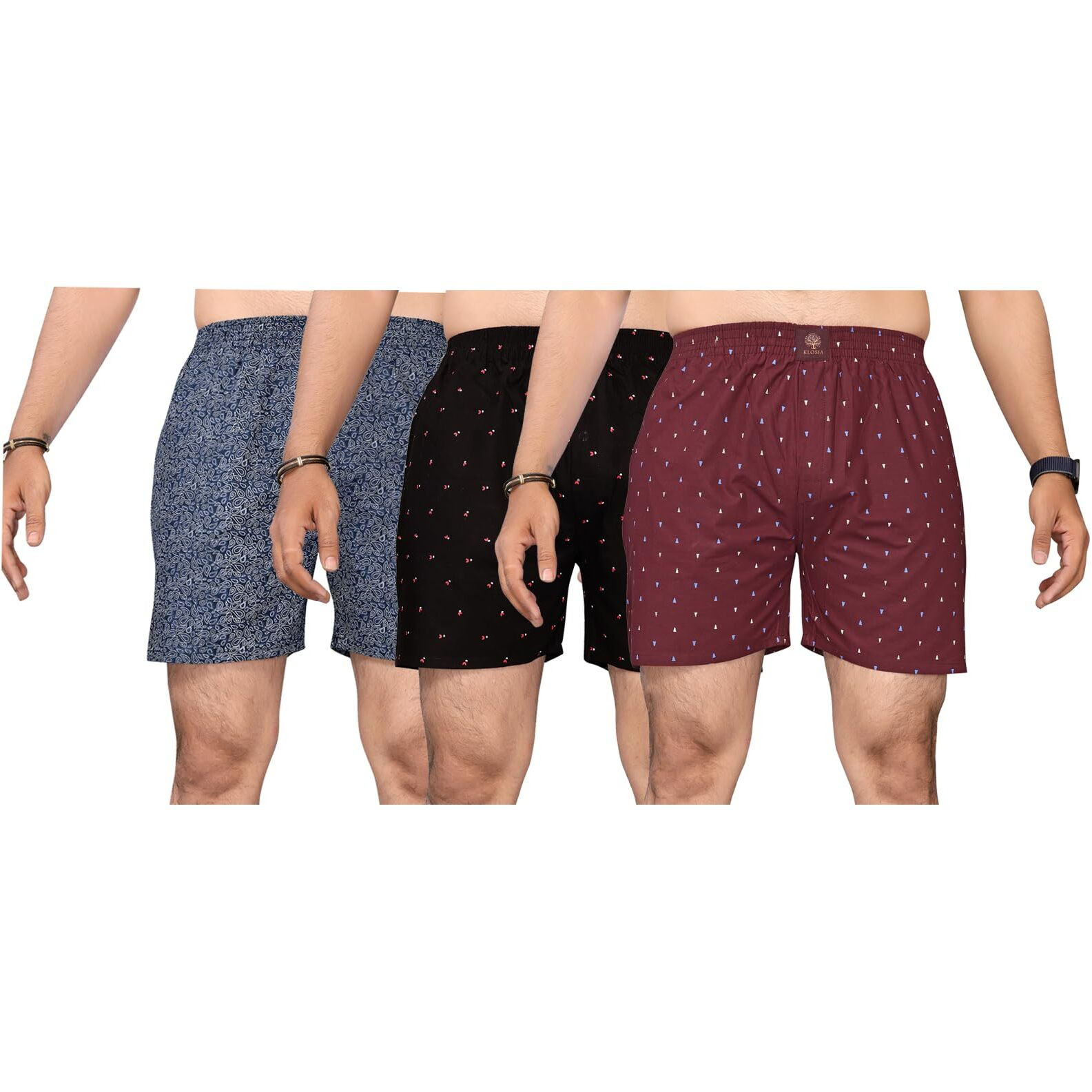 KLOSIA Men's Cotton Printed Regular Boxer Shorts