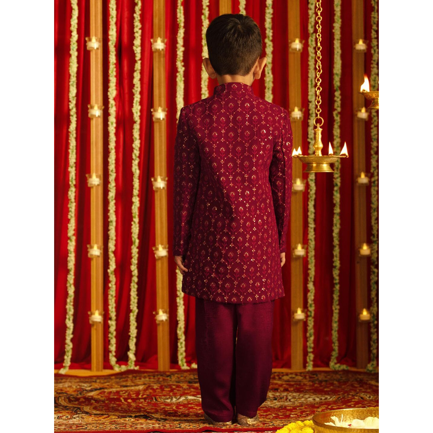VASTRAMAY Boys' Maroon Sherwani Set_VASBIW037MAnP_26