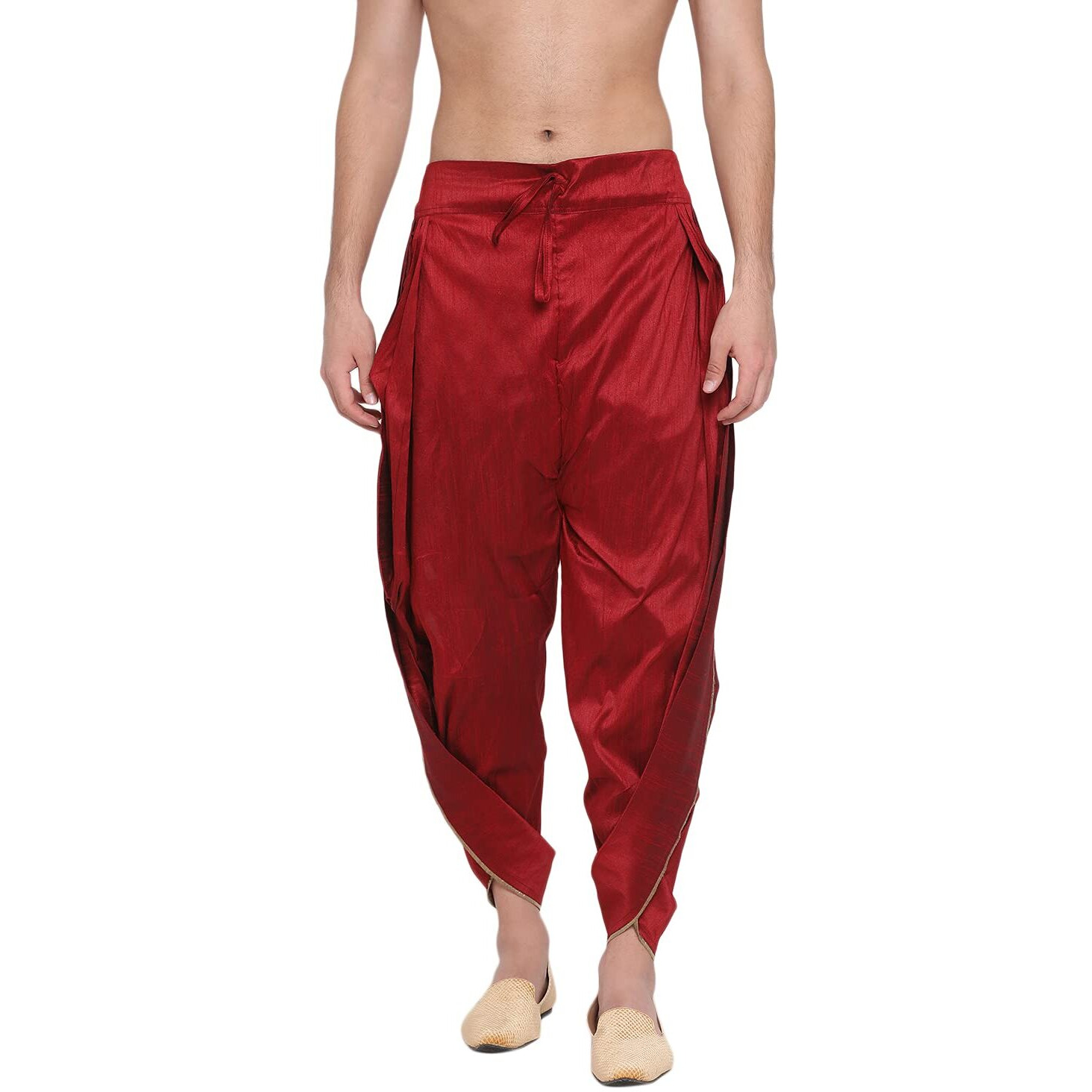 VASTRAMAY Men's Dhoti (VASMSD001MA_Free Size_Maroon)