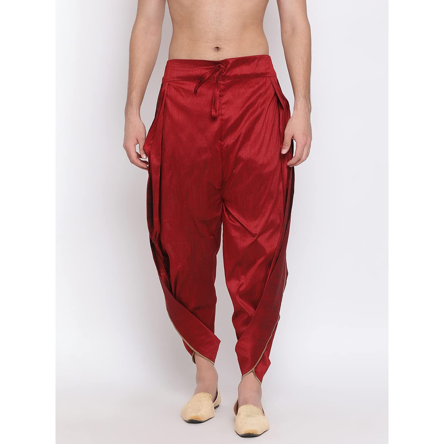 VASTRAMAY Men's Dhoti (VASMSD001MA_Free Size_Maroon)
