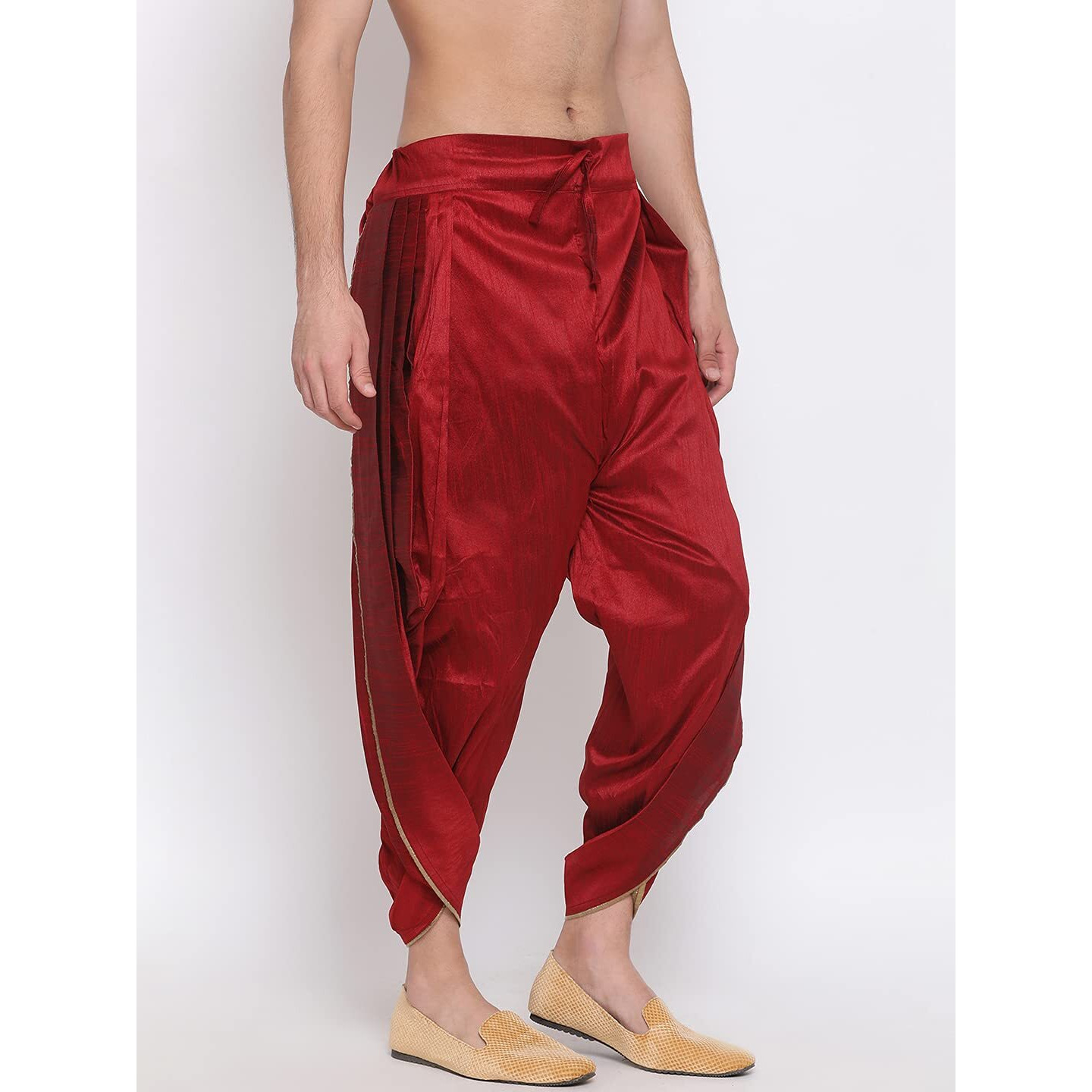 VASTRAMAY Men's Dhoti (VASMSD001MA_Free Size_Maroon)
