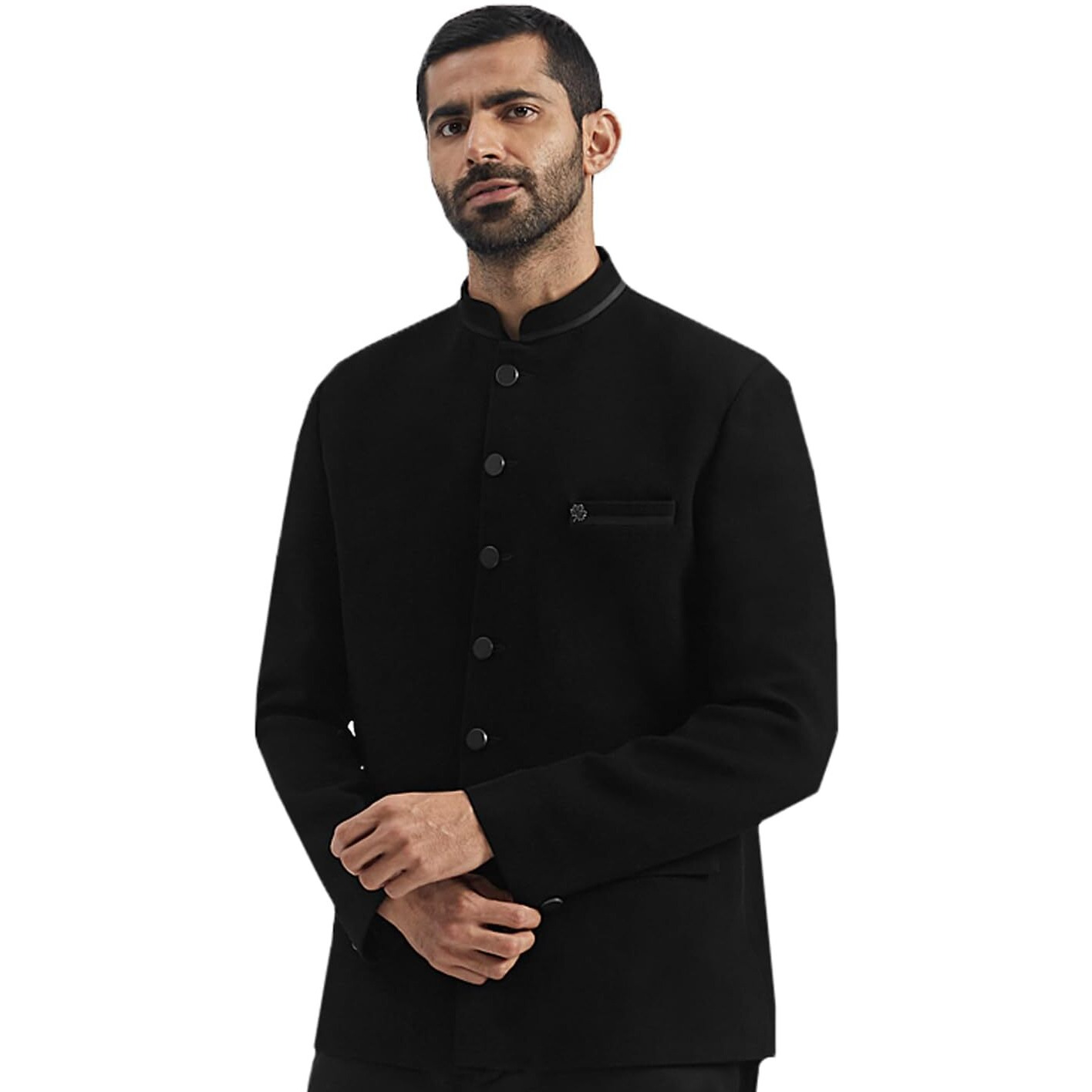 VASTRAMAY Men's Black - Jodhpuri, Sutting Fabric Solid Jodhpuri For Men, Traditional Indian Wear for Weddings & Festivals